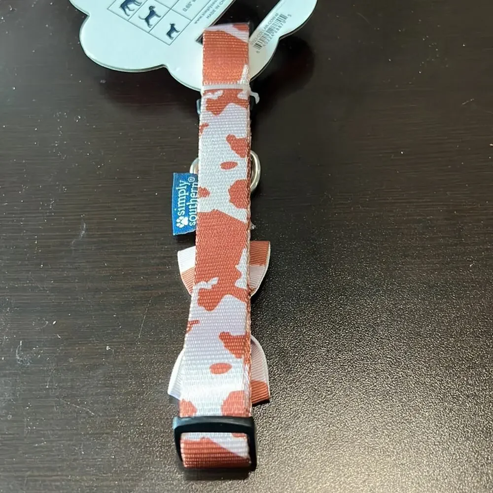 Simply Southern Simply Puppies Cow Print Dog Collar with Bow